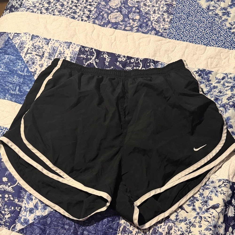 Nike Black Athletic Shorts with White Trim